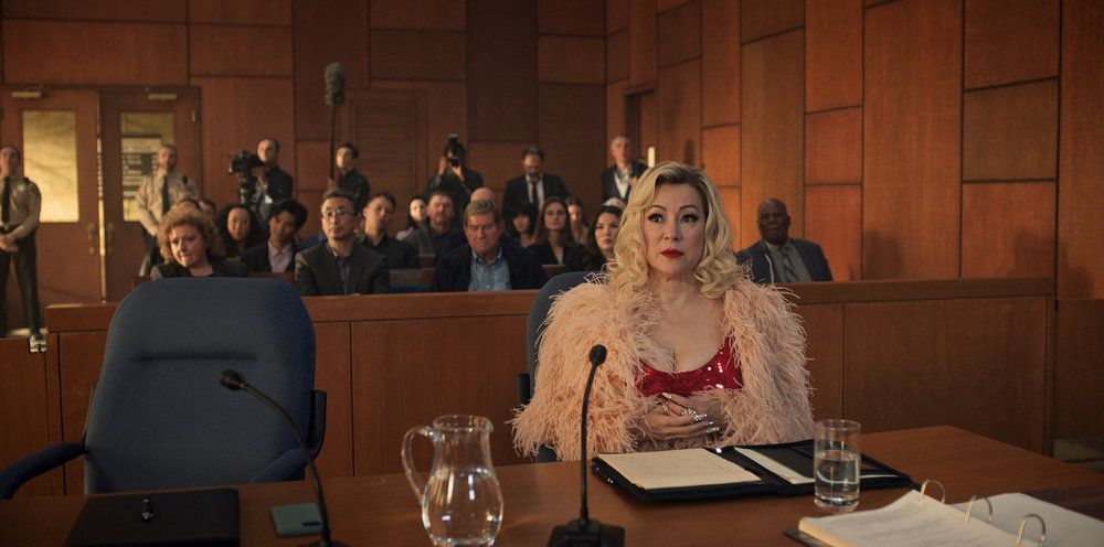 Jennifer Tilly as Jennifer Tilly sitting in court